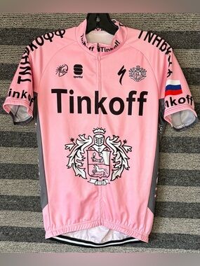 Sportful Tinkoff UCI World Tour Pro Cycling Team Full-Zip Jersey Medium Pink